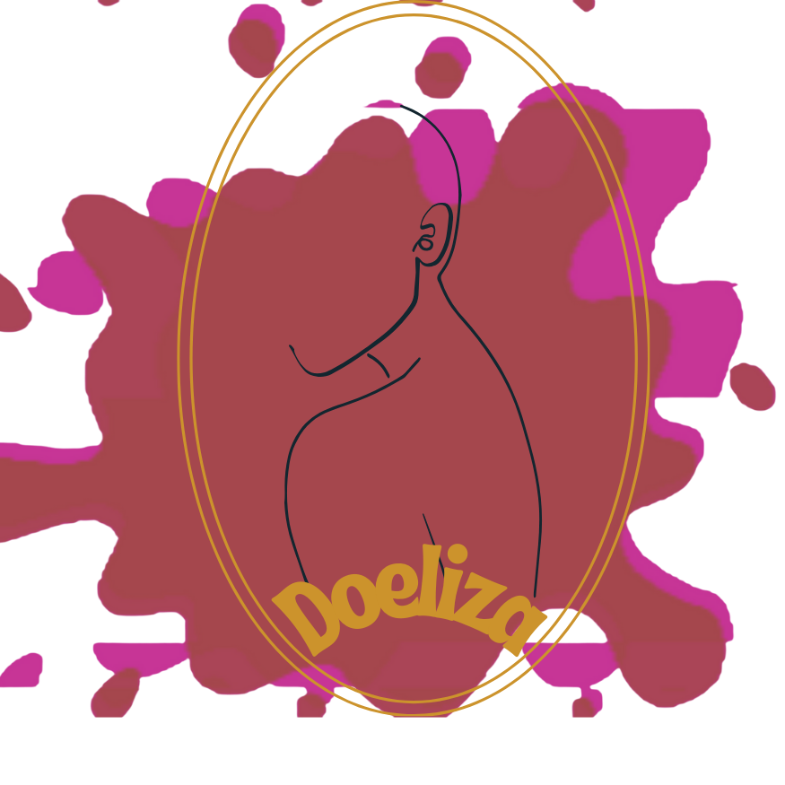 Author Logo: Silhouette of a woman in a gold oval. Splashes of brown and pink covers the woman. The authors name is in gold at the bottom of the oval.